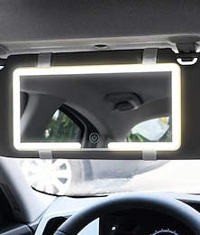 お買い得  -ライト付き車用化粧鏡、車のサンバイザー用 LED 化粧鏡、調節可能な 3 色のライト、指タッチ