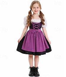 お買い得  -ハロウィーン Oktoberfest ドレス ギャザースカート トラックテンクライダー オクトーバーフェスト バイエルン ヴィーゼン メドウズ 女の子 伝統的なスタイルの布 ドレス エプロン