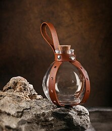cheap -Dark Magic Potion Bottle - Wizard Potions Glass Holder with Cork Stopper and Faux Leather Harness with Holster Loop