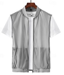 economico -Per uomo Gilet Gilet da pesca Gilet da escursione Giacca Gilet Esterno Strada Giornaliero Per uscire Streetwear Informale Primavera Autunno Tasche Poliestere Nylon Traspirante Liscio Cerniera