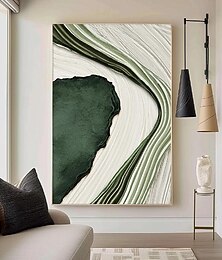 お買い得  -抽象油絵 手描き ベージュ グリーン 絵画 手作り グリーン 侘び寂び アート作品 油絵 手描き テクスチャ 油絵 ベージュ 油絵 抽象 キャンバス アート モダン 装飾