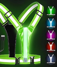 levne -1ks LED reflexní běžecká vesta s vysokou viditelností, dobíjecí a nastavitelné osvětlení pro bezpečnou chůzi, běh, cyklistiku odolný a pohodlný design