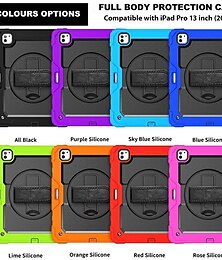 economico -Tavoletta Custodie cover Per Apple iPad Air 11"(2024) iPad Air 13"(2024) iPad Pro 11"(2024) iPad Pro 13"(2024) Portatile Manico Portamatite Armatura PC Silicone