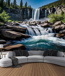 billiga -natur vattenfall sten hängande gobeläng landskap väggkonst stor gobeläng väggmålning dekor fotografi bakgrund filt gardin hem sovrum vardagsrum dekoration