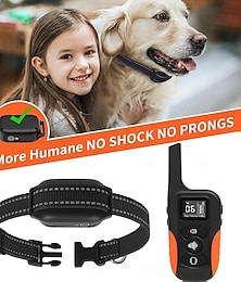 abordables -collier de dressage pour chien sans choc avec télécommande, portée de 3 300 pieds, 9 tons  & Collier de chien de dressage pour animaux de compagnie à fortes vibrations, étanche  & rechargeable pour