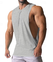 voordelige -Voor heren Singlet Vest Top Mouwloos shirt Gym spier T-shirt Mouwloos Strakke ronde hals Zomer Effen Modieus Ontwerper Spier Buiten Uitgaan Sportschool Zwart Wit Donker Rood Top T-shirt voor mannen