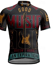 abordables -Homme Maillot de cyclisme Graphique Manche Courte Cyclisme T-shirt Maillot Top avec 3 poches arrière VTT Vélo tout terrain Séchage Rapide Respirant Des sports Noir Vêtement Tenue