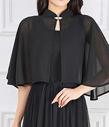 economico -Stole da donna Elegante Lusso Senza maniche Chiffon Stole da matrimonio Con Colore Puro Per Matrimonio Estate