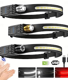 levne -venkovní led čelovka shustar s pohybovým senzorem usb dobíjecí čelovka zoomovatelná super jasná 6 režimů zoomovatelná svítilna pro kempování běh rybaření turistika pracovní helmy čelovky