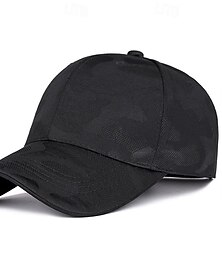 abordables -Hombre Gorra de Béisbol Sombrero para el sol Sombrero del camionero Negro Blanco Poliéster Moda Casual Calle Diario camuflaje Plano Ajustable Filtro Solar Transpirable