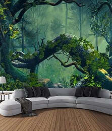 economico -foresta magica paesaggio arazzo da parete arredamento artistico fotografia sfondo coperta tenda da appendere casa camera da letto soggiorno decorazione