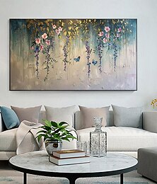 preiswerte -handgemachtes original minimalistisches Blumenölgemälde auf Leinwand abstrakte Landschaftswandkunst für Wohndekoration mit gespanntem Rahmen ohne Innenrahmengemälde