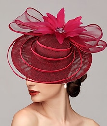 economico -Fascinatori Rete Cappello a Disco Matrimonio Corsa dei Cavalli Giorno delle Donne Melbourne Cup Con Cappello Fiore Copricapo