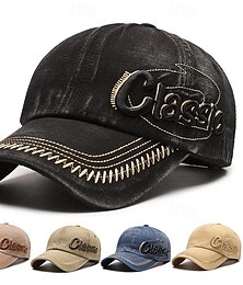 billiga -Herr Basebollkeps Solhatt Trucker Hat Svart Blå Bomull Broderad Mode Ledigt Gata Dagligen Bokstav Justerbara Solskyddskräm Andningsfunktion
