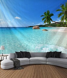 رخيصةأون -مناظر طبيعية كبيرة نسيج جداري ديكور فني بطانية ستارة معلقة المنزل غرفة نوم غرفة المعيشة الديكور البوليستر ديكور للتعليق على الحائط