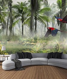 رخيصةأون -الغابات الاستوائية الغابات المطيرة معلقة نسيج ماجيك الطبيعة جدار الفن نسيج كبير جدارية ديكور صورة خلفية بطانية الستار المنزل غرفة نوم غرفة المعيشة الديكور