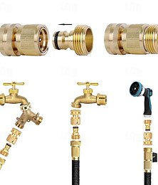 economico -Tubo da giardino a collegamento rapido connettore rapido in ottone massiccio raccordo per tubo da giardino connettori per tubo dell'acqua adattatore per tubo facile da collegare (1 set di connettori