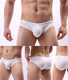 economico -Per uomo 1 pc Boxer Nylon Traspirante Morbido Comodo Liscio A vita medio-alta Nero Bianco