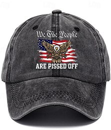 billiga -Herr Basebollkeps Solhatt Trucker Hat Svart Vit 100% bomull Mönster Mode Ledigt Gata Dagligen Amerikanska amerikanska flaggan Justerbara Solskyddskräm Andningsfunktion