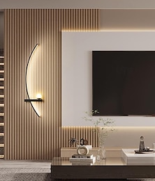 economico -applique da parete per interni a led sorgente luminosa a 3 colori lampada da parete lineare moderna in metallo nero 20w per soggiorno camera da letto portico corridoio bagno comodino 110-240v