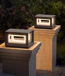 abordables -Applique murale extérieure LED blanc chaud 30/40 cm 1 lumière carrée extérieure luminaire étanche cour pilier lampes pour maison porche patio extérieur pont garage cour extérieur poteau lanterne