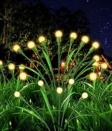 お買い得  -2個セットソーラーLEDガーデンライト、ソーラー蛍スイングライト6/8/10LED屋外防水ガーデン歩道風景屋外装飾ライトハロウィン用