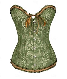 billiga -kvinnors shapewear ren färg korsetter punk &amp; gothic carnival date club spets andas bandeau kortärmad sommar vår hem outfits