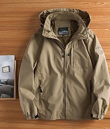 voordelige -Voor heren Softshell jas Wandeljack Buitenshuis Kleurenblok Winddicht Waterbestendig Trui met capuchon Windjack Kamperen / wandelen / grotten verkennen Reizen Zwart Leger Groen Blauw Khaki