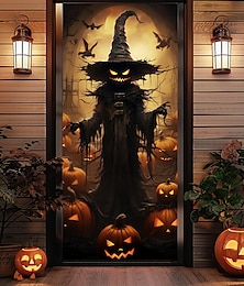 economico -decorazioni per porte di Halloween copriporta di Halloween arazzo per porta con zucca di Jack O'Lantern tenda per porta decorazione sfondo striscione per porta per porta d'ingresso decorazioni per