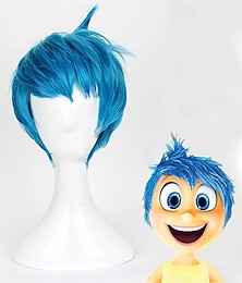 economico -parrucca del costume cosplay dei capelli corti blu resistenti al calore del film dentro e fuori la gioia