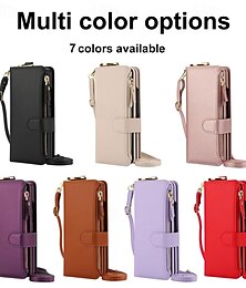 billige -telefon Etui Til Samsung Galaxy Z-brett 7 Z Brett 6 Z Fold 5 Z Fold 4 Z Fold 3 Bakdeksel Lommebok-kortveske med stativ Ringholder Glidelås Kontor / Bedrift TPU PU lær