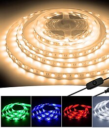 abordables -USB led bande lumières usb avec interrupteur contrôle usb tv barre de rétroéclairage multicolore 5050 smd 60led/mètre blanc chaud rouge bleu