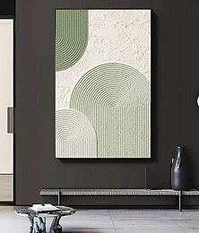 preiswerte -Ölgemälde handgemachtes beiges Wabi Sabi Ölgemälde handgemalte Wandkunst grün beige abstraktes Gemälde großes grünes minimalistisches Wandkunst beige strukturiertes Leinwandgemälde neutrales