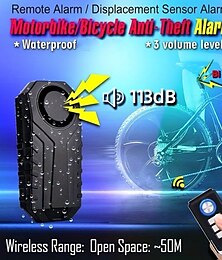 economico -allarme per bicicletta wireless impermeabile con telecomando per moto elettrica  & sistema antifurto di sicurezza per auto con sensore di vibrazione  & promemoria perso 113 dB