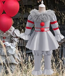 levne -To Klaun Pennywise Karnevalový kostým Šaty Kostým Dětské Dívčí Strašidelný kostým Výkon Karneval Jednoduchý karnevalový kostým
