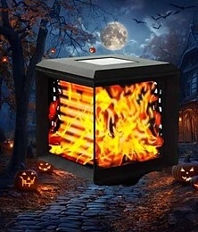 economico -Luci solari con tappo per pali con effetto fiamma tremolante - Decorazioni di Halloween a LED impermeabili per pali in legno da esterno - Crea un'atmosfera magica nel tuo patio, giardino o terrazza 1 pezzo