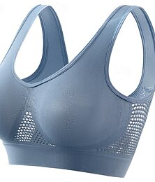 abordables -Mujer Sujeción Ligera Sujetadores de Deporte Sujetador para correr Espalda Abierta Sujetador superior No Deportes recreativos Correr Corriendo Ligero Suave Transpirable Verde selva Violeta Negro