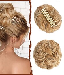 economico -clip ad artiglio chignon disordinato posticci per capelli ricci ondulati clip in chignon artiglio coda di cavallo parrucchino estensioni dei capelli arruffati updo pezzo di capelli scrunchie sintetici