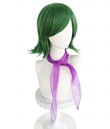 economico -Parrucca di Disgust della Donna di Inside Out 2 Parrucca Verde Corto per Donne Anime Cosplay Parrucca Bob Verde con Frangia Parrucche Sintetiche per Costumi di Carnevale Festa (Solo Parrucche)