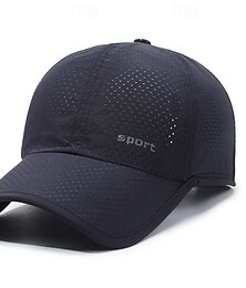 economico -Per uomo Cappellino da baseball Cappello da sole Cappello da camionista Nero Bianco Poliestere Di tendenza Informale Strada Giornaliero Alfabetico Regolabile Crema solare Traspirante