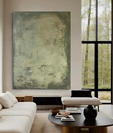 preiswerte -handgemachte abstrakte grüne Gemälde auf Leinwand handgemachte reich strukturierte Acrylmalerei moderne Wandkunst handgemaltes Kunstwerk für Wohnzimmer Wanddekoration