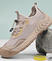 economico -Per uomo Scarpe da ginnastica Cuoio Tessuto Comodo Antiscivolo Con lacci intrecciali Tessuto almond Nero Grigio