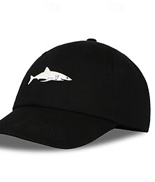 billiga -Herr Basebollkeps Solhatt Trucker Hat Svart Vin Bomull Broderad Mode Ledigt Gata Dagligen Fisk Justerbara Solskyddskräm Andningsfunktion
