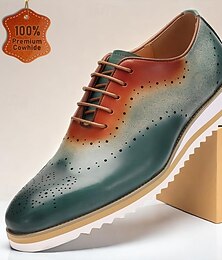 preiswerte -Brogues aus hochwertigem Rindsleder für Herren – stilvolle Abendschuhe mit Farbverlauf und Schnürung für formelle Anlässe