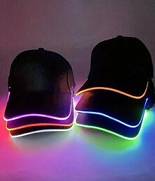 abordables -Gorro luminoso led para hombre y mujer, cable de carga usb, luz para fiesta, decoración de Halloween, hogar, 1 ud.