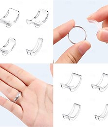 billiga -8 st ring re-sizer kit - justerbar ring sizer set med transparent färg - passar 1-10 mm band - bekvämt tpu material för män  & kvinnor