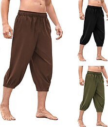 お買い得  -レトリ／ヴィンテージ 中世 ルネッサンス 海賊パンツ ケルティックナイト Ranger 純色 仮装 男性用 海賊 ファンタジー ハロウィーン カーニバル マスカレード 性能 LARP レンフェア 成人 パンツ