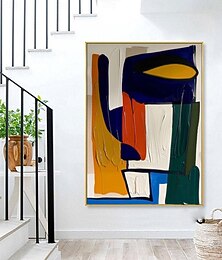 abordables -peinture à l'huile faite à la maintoiledécoration d'art muralpeinture abstraite au couteaupaysage bleupour la décoration intérieure roulé sans cadre peinture non stressée