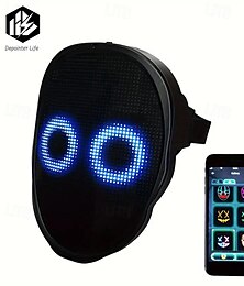 preiswerte -Vollfarbige LED-Lichtmaske, wechselnde Gesichtsmaske, Party-Bar-Requisiten, App-Bearbeitungs-Requisiten