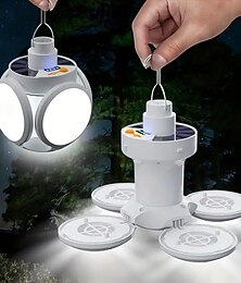 economico -LED Smart Light Luce da Calcio Solare Lampada LED da Esterno Bulbo Pieghevole Luce Portatile e Compatta Torcia Multi-Funzione Display Potenza in Tempo Reale Luce Multi-Funzione per Campeggio